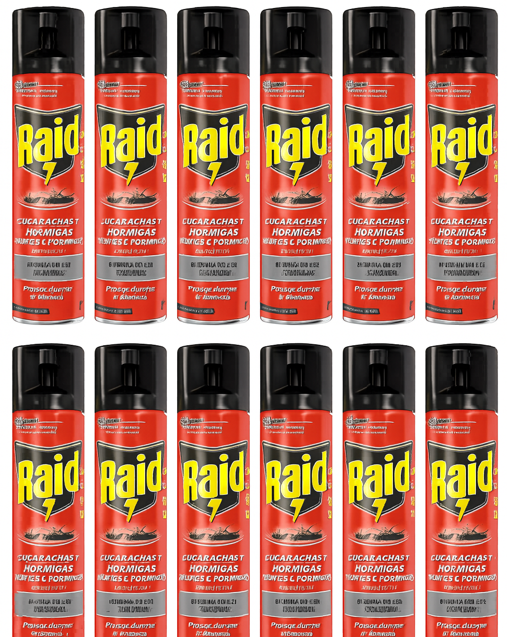 12 x Raid Kakerlaken, Schaben & Ameisen Insektizid 400ml